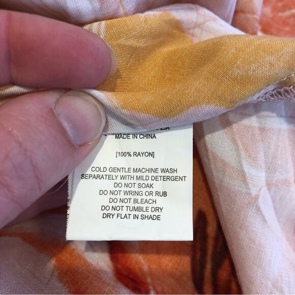 Able the Label Flower Bomb orange floral high low sundress size Medium NWT - Picture 7 of 12